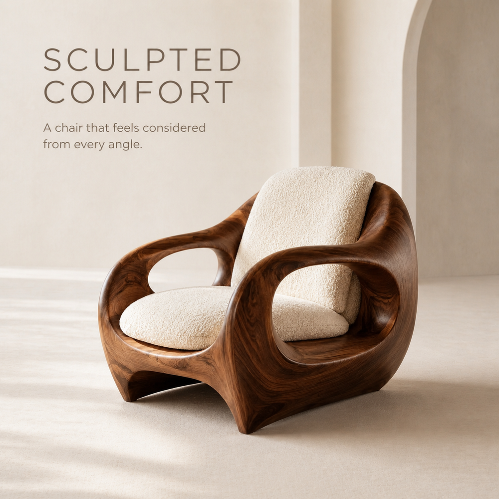 Elara Gallery Natural Wood Accent Chair - Design 037 - product image 03
