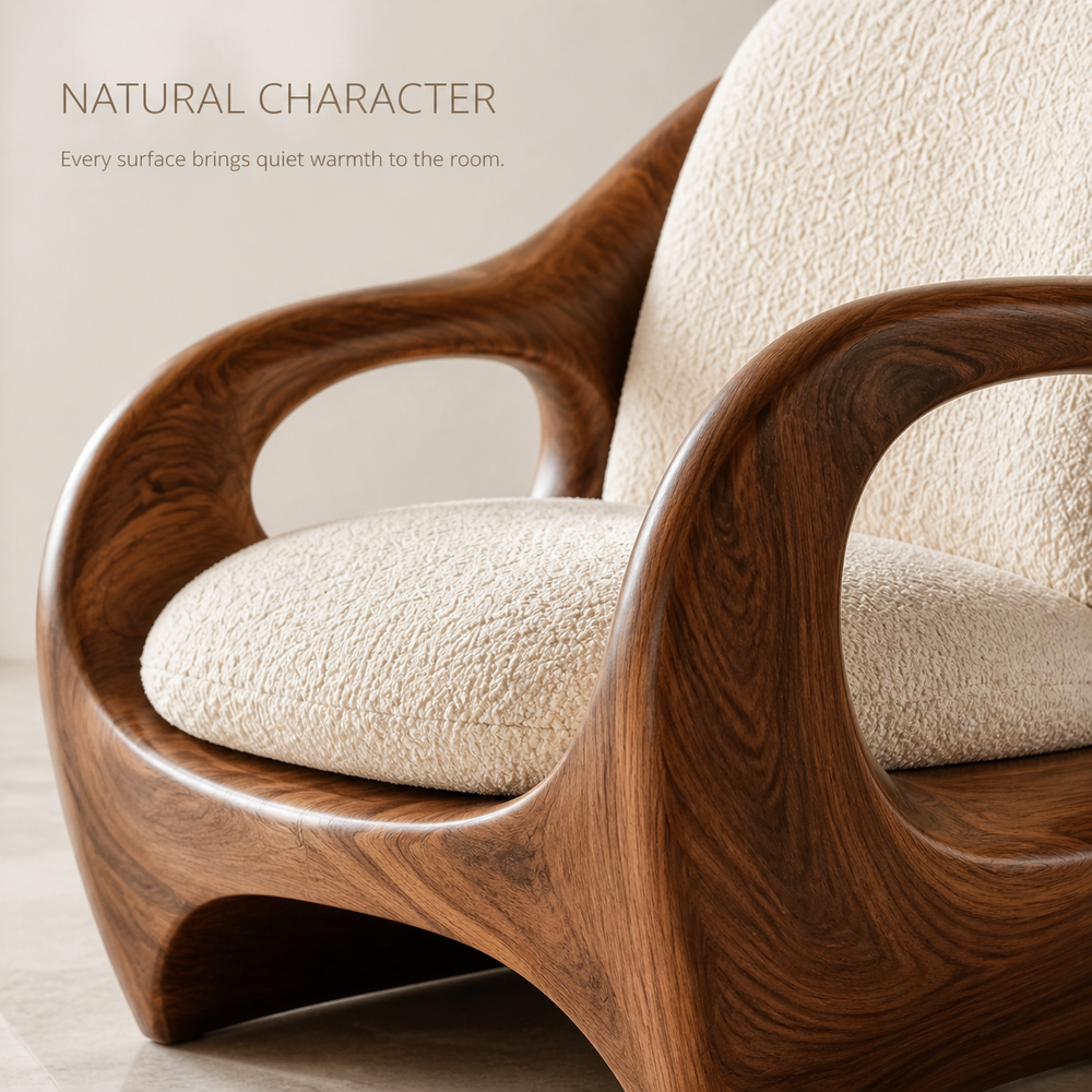 Elara Gallery Natural Wood Accent Chair - Design 037 - product image 05