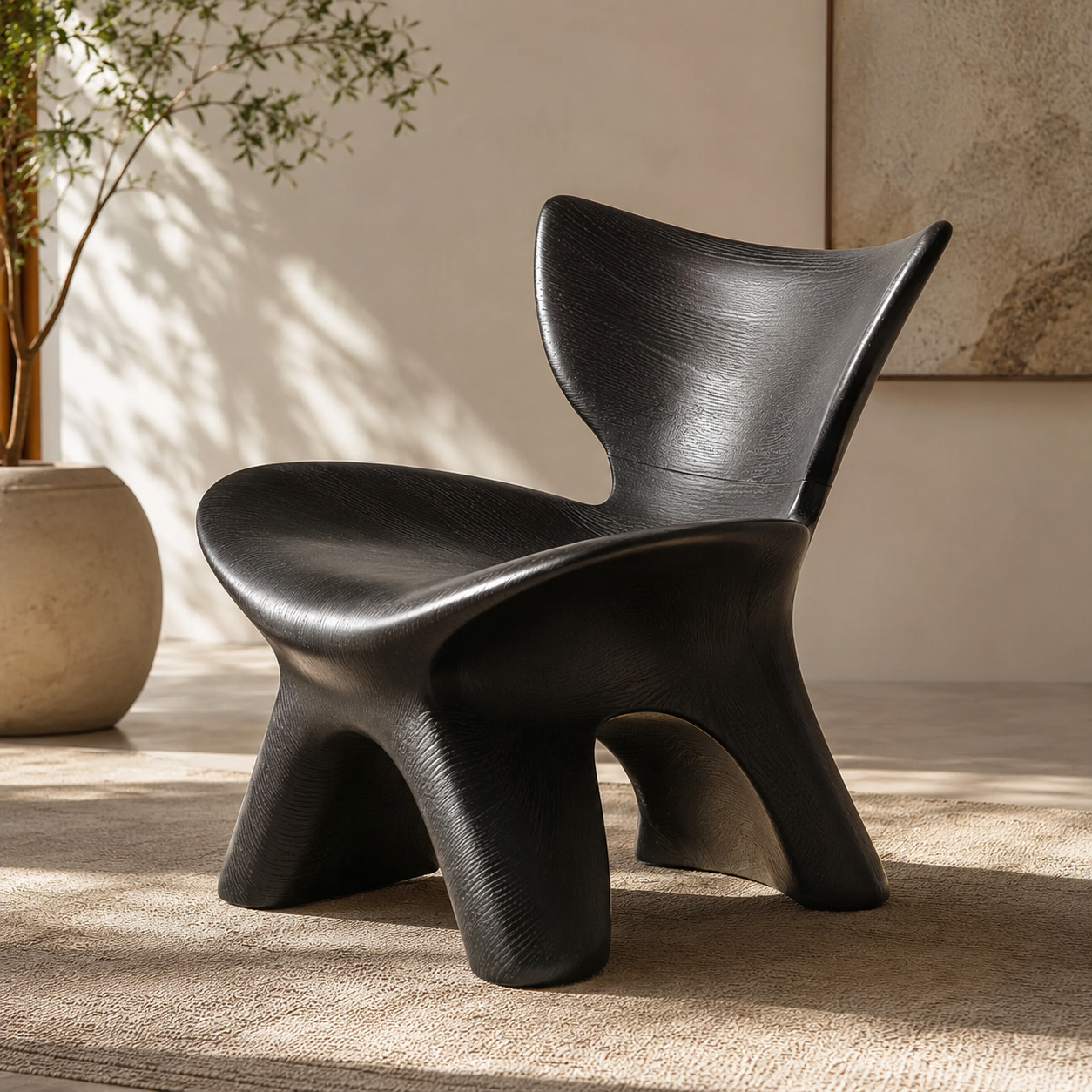 Veyra Soft Curve Natural Wood Chair - Design 038 - main view