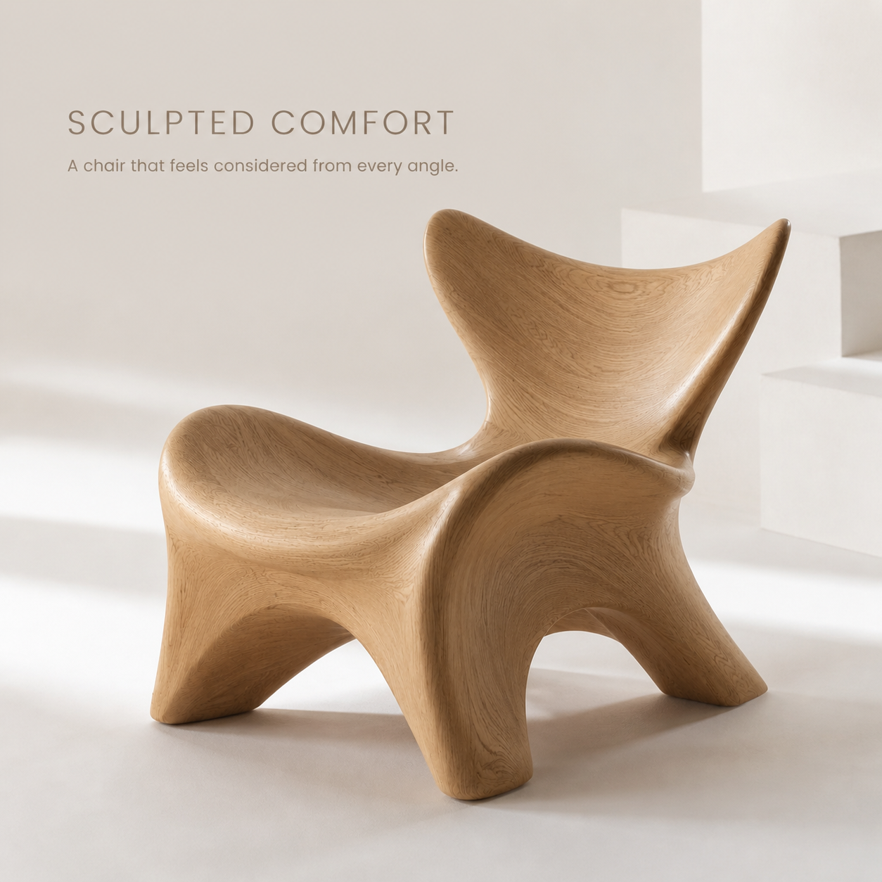 Calder Organic Modern Natural Wood Chair - Design 039 - product image 03