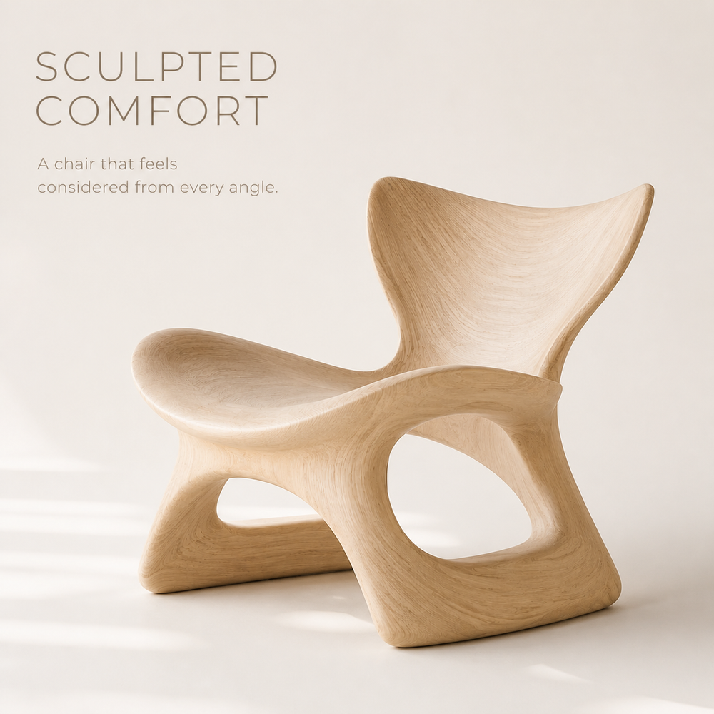 Nolan Arc Natural Wood Lounge Chair - Design 040 - product image 03