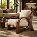 Brielle Sculpted Natural Wood Chair - Design 041 - main view