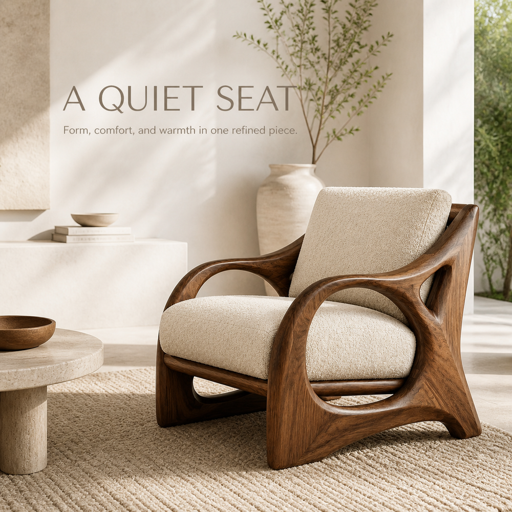 Brielle Sculpted Natural Wood Chair - Design 041 - product image 02