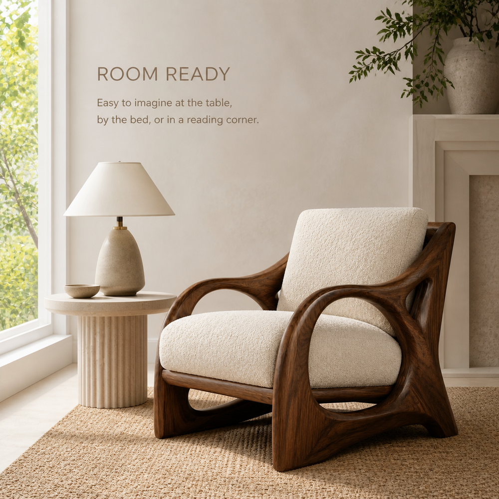 Brielle Sculpted Natural Wood Chair - Design 041 - product image 04