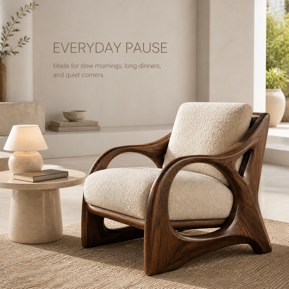 Brielle Sculpted Natural Wood Chair - Design 041 - product image 07