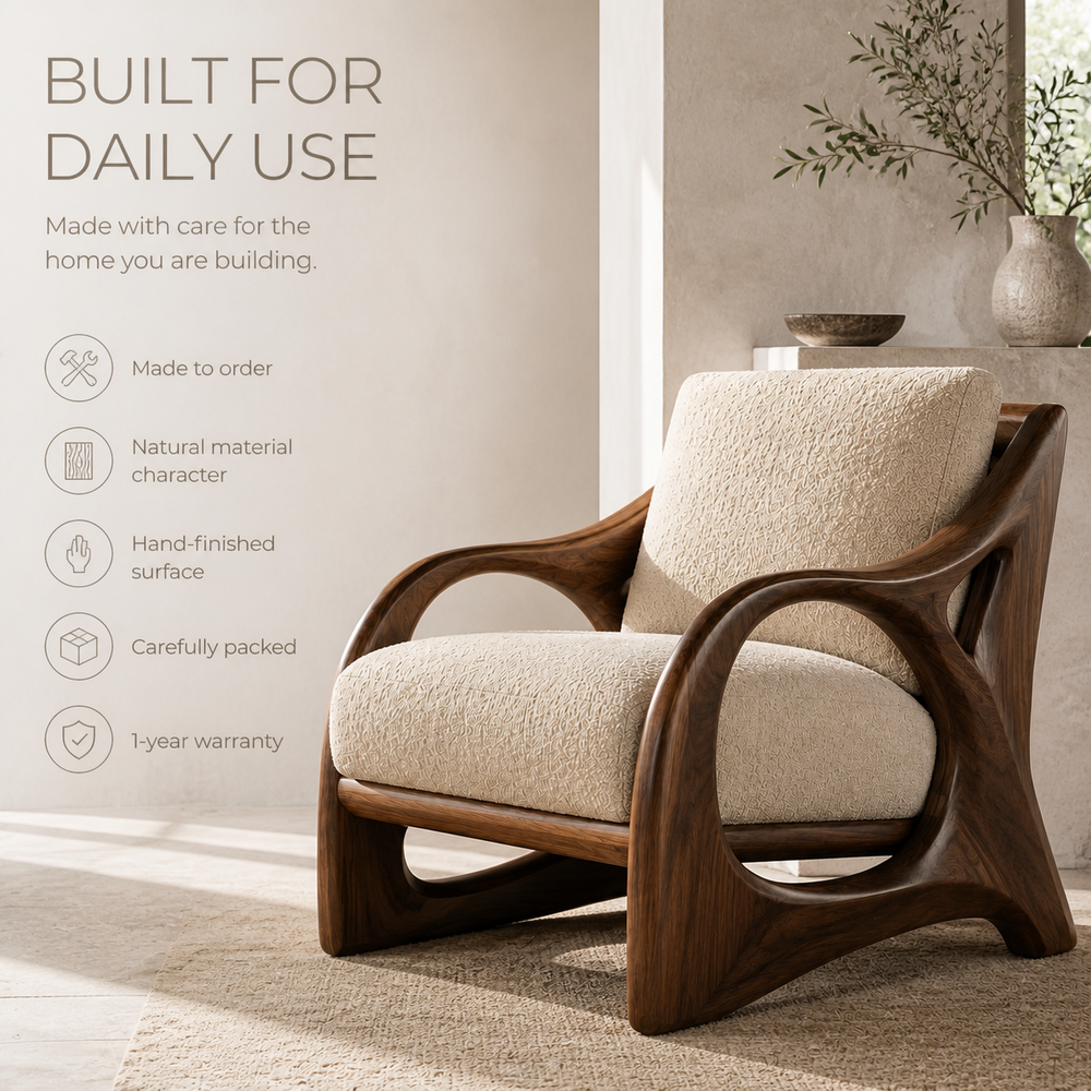 Brielle Sculpted Natural Wood Chair - Design 041 - product image 09