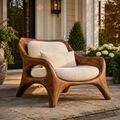 Marin Curved Natural Wood Lounge Chair - Design 042 - main view