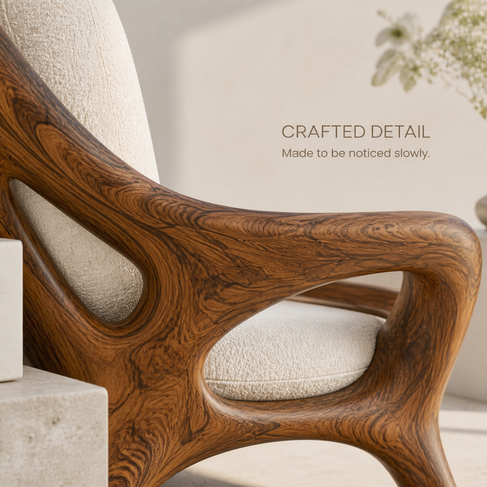 Marin Curved Natural Wood Lounge Chair - Design 042 - product image 06