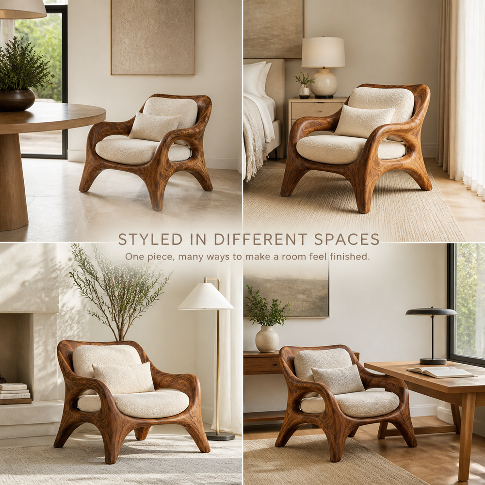 Marin Curved Natural Wood Lounge Chair - Design 042 - product image 10