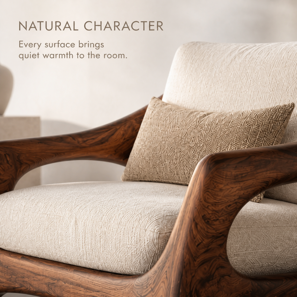 Selene Rounded Natural Wood Accent Chair - Design 043 - product image 05