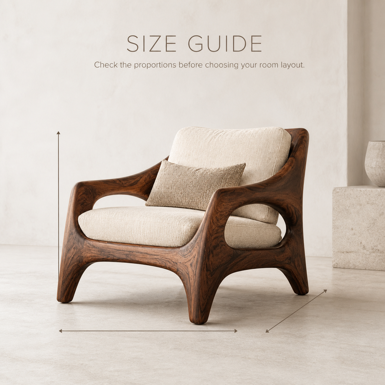 Selene Rounded Natural Wood Accent Chair - Design 043 - product image 08