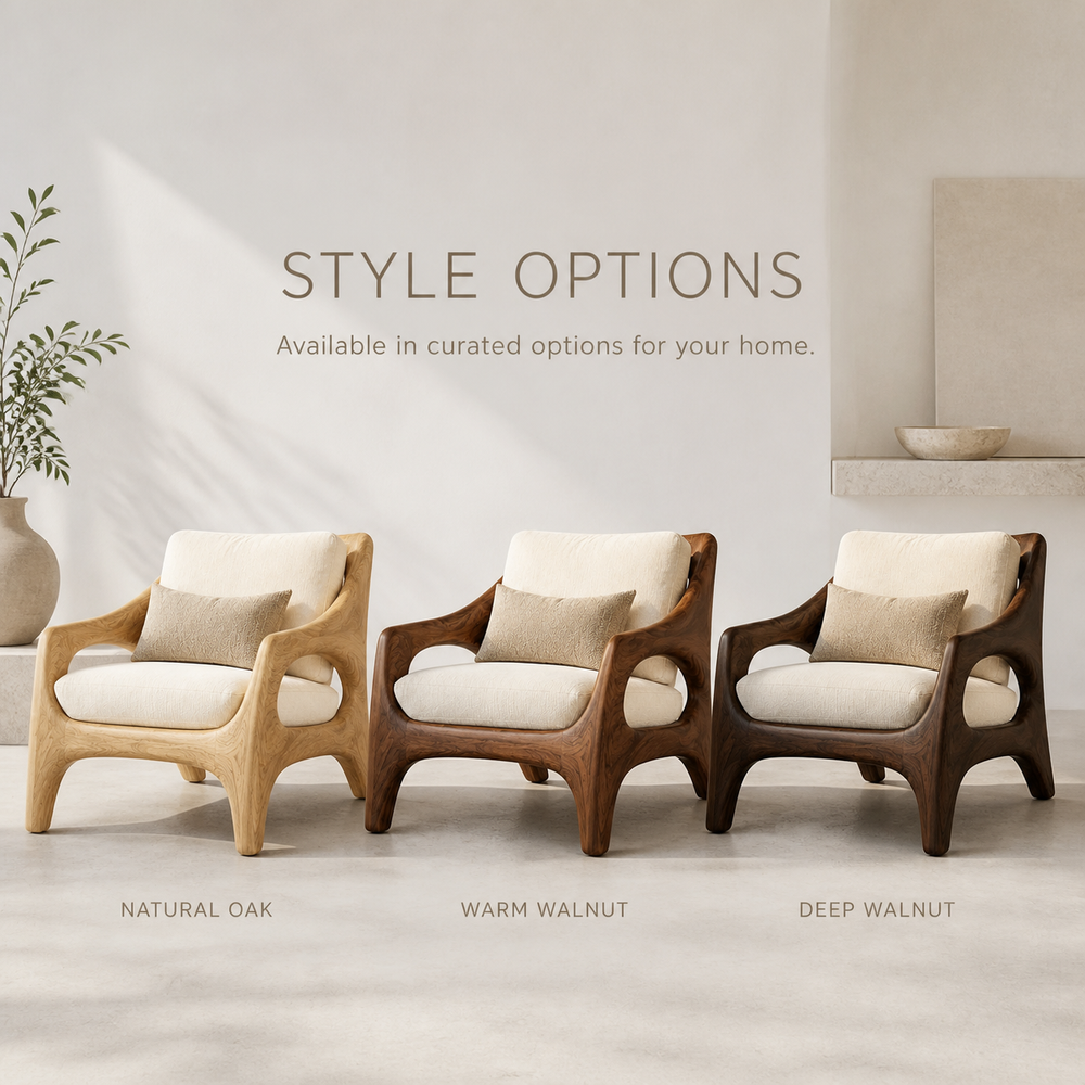 Selene Rounded Natural Wood Accent Chair - Design 043 - product image 11