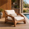 Alden Sculptural Natural Wood Lounge Chair - Design 044 - main view
