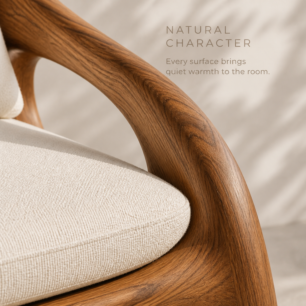 Alden Sculptural Natural Wood Lounge Chair - Design 044 - product image 05