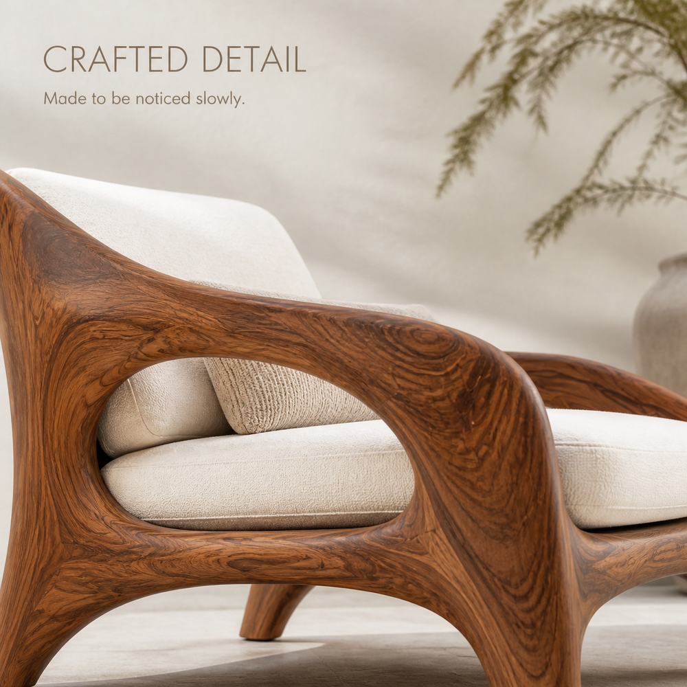 Alden Sculptural Natural Wood Lounge Chair - Design 044 - product image 06
