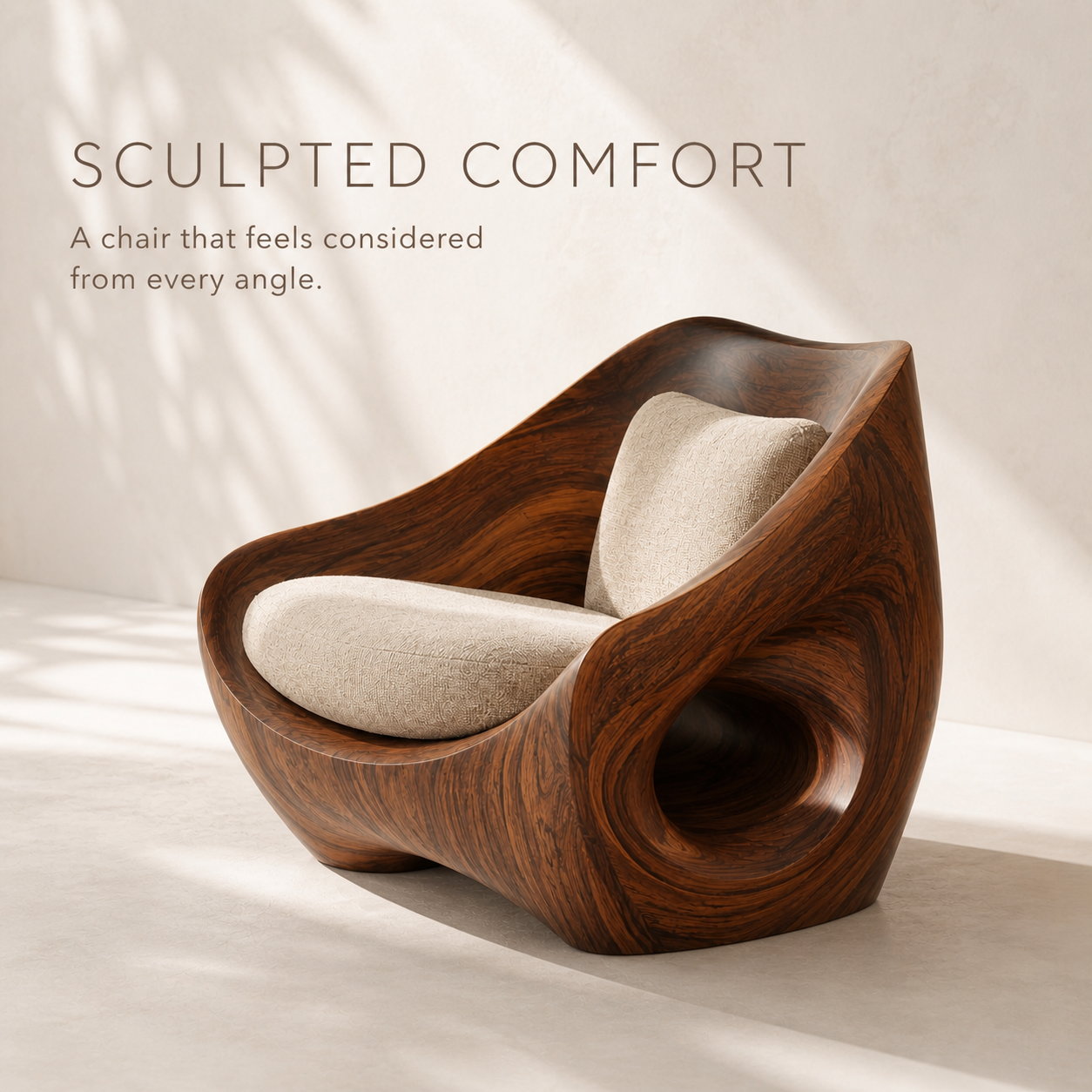 Mira Organic Natural Wood Lounge Chair - Design 045 - product image 03