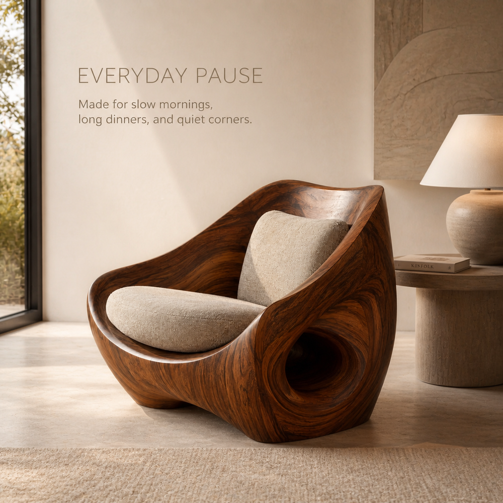 Mira Organic Natural Wood Lounge Chair - Design 045 - product image 07