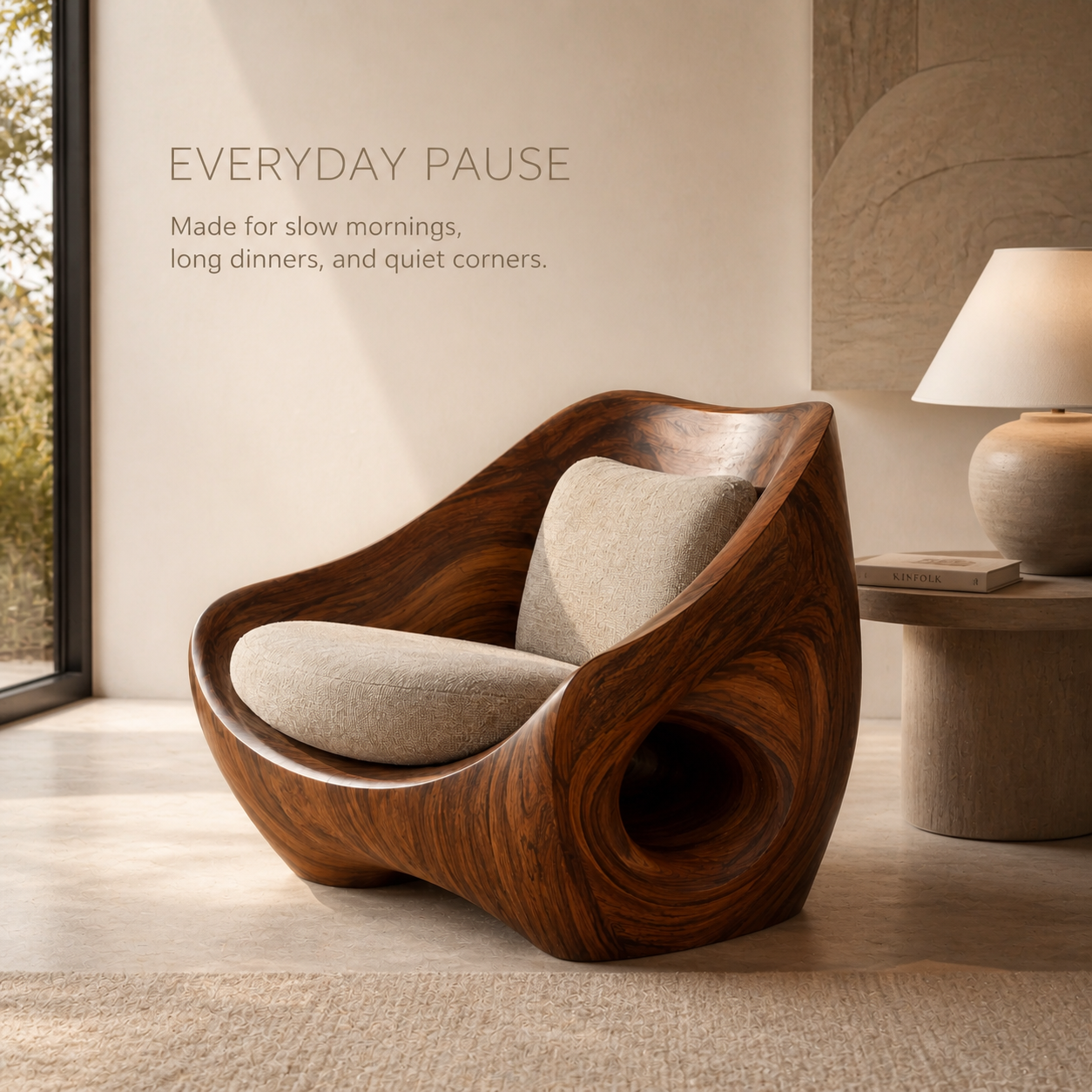 Mira Organic Natural Wood Lounge Chair - Design 045 - product image 07