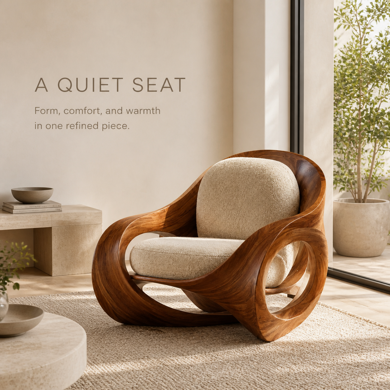 Rowan Hollow Form Natural Wood Chair - Design 046 - product image 02