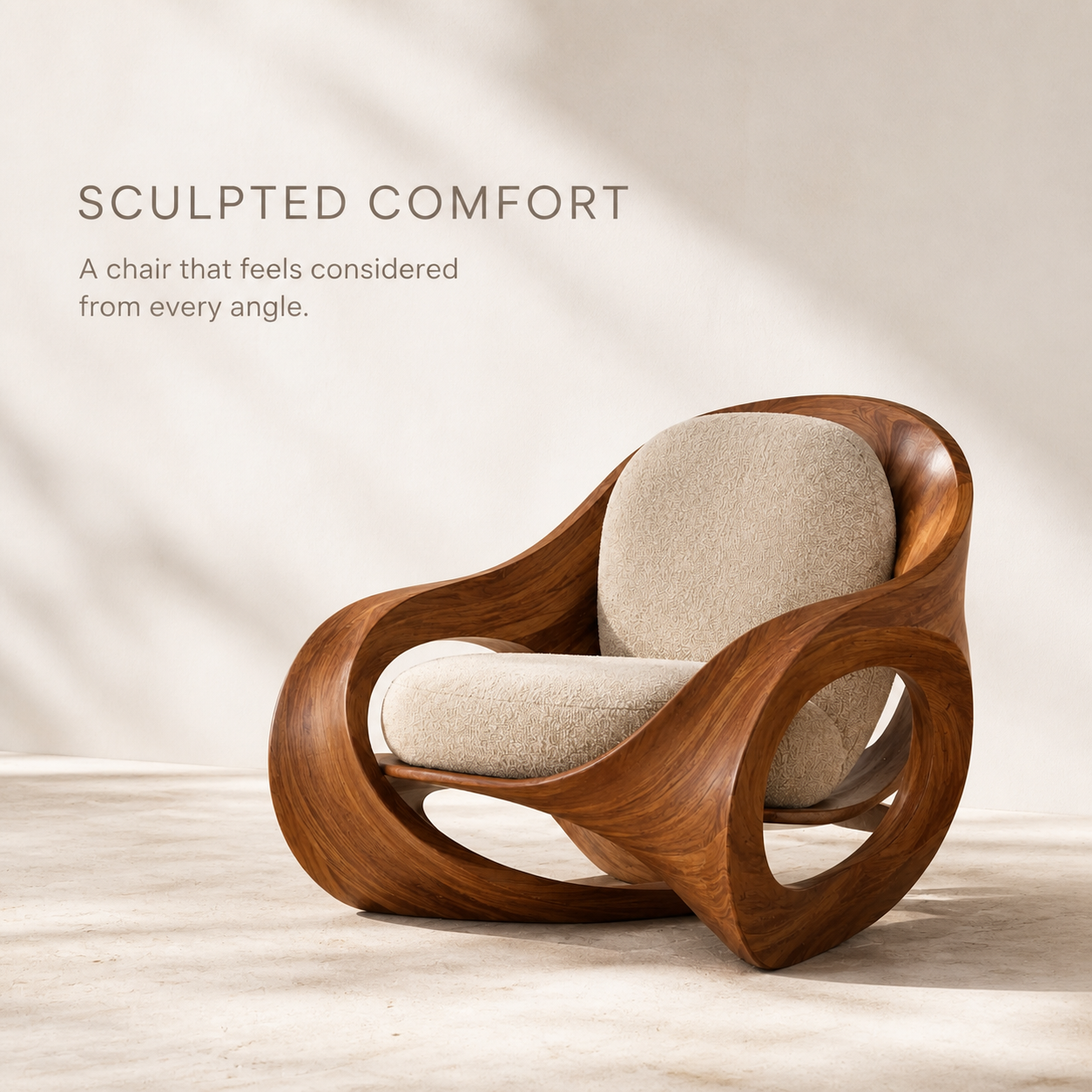 Rowan Hollow Form Natural Wood Chair - Design 046 - product image 03