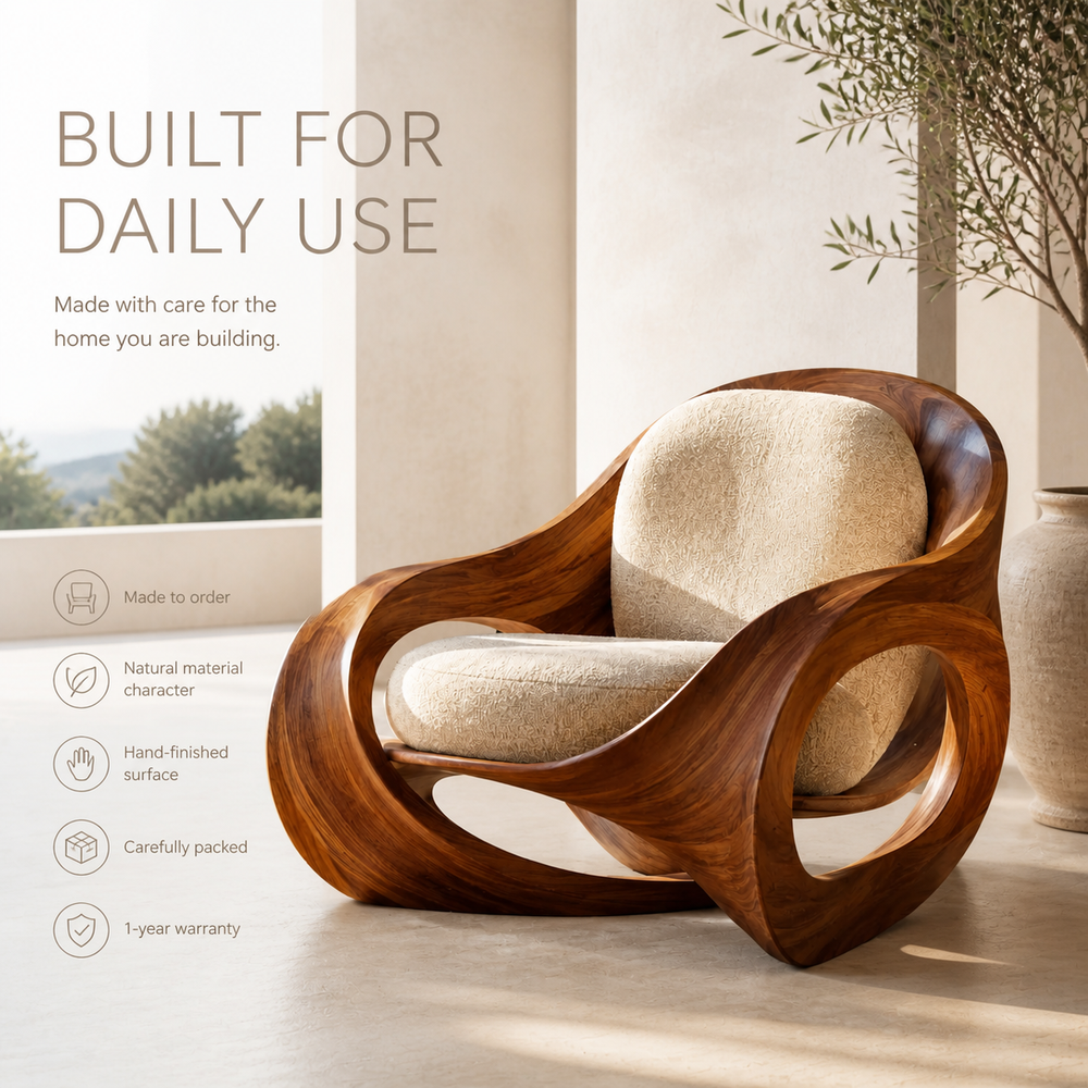 Rowan Hollow Form Natural Wood Chair - Design 046 - product image 09
