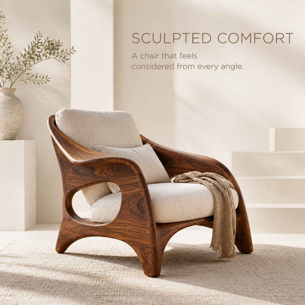 Liora Warm Natural Wood Accent Chair - Design 047 - product image 03