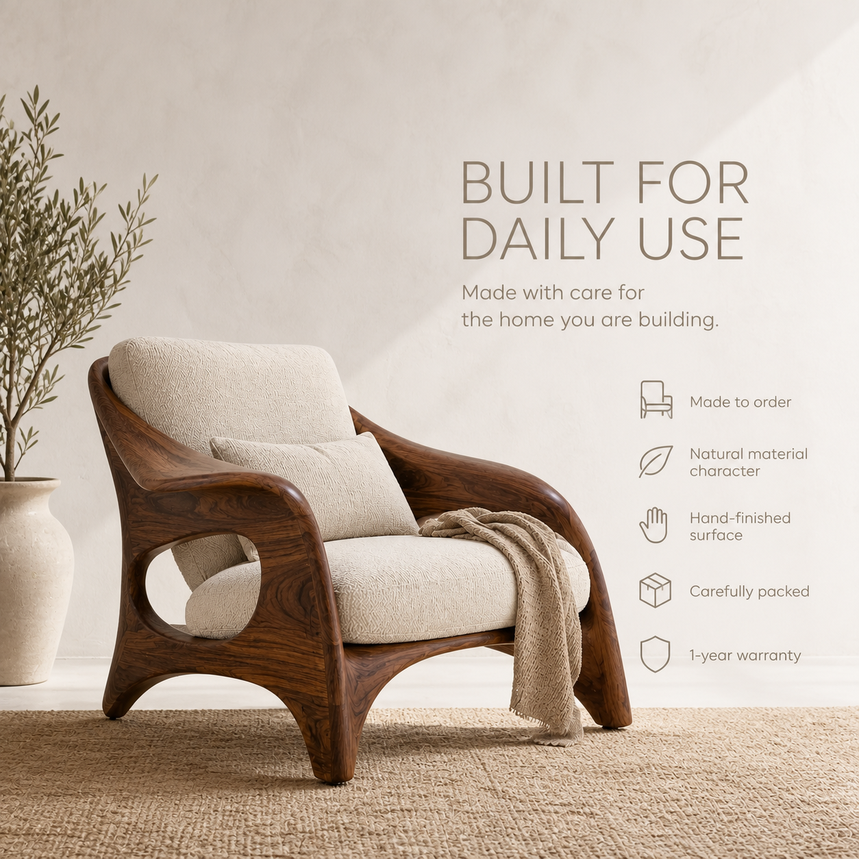 Liora Warm Natural Wood Accent Chair - Design 047 - product image 09