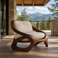 Soren Rounded Natural Wood Lounge Chair - Design 048 - main view