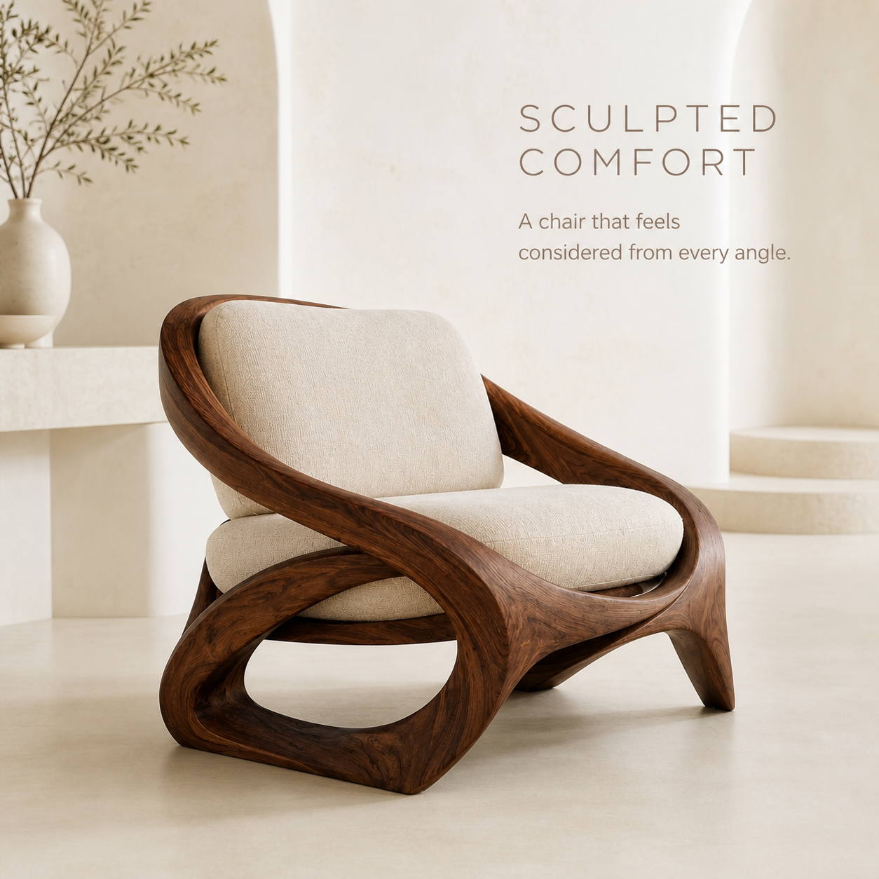 Soren Rounded Natural Wood Lounge Chair - Design 048 - product image 03