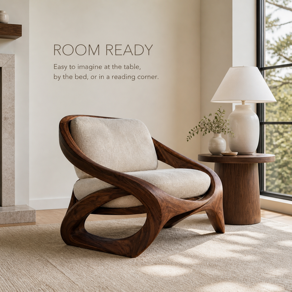 Soren Rounded Natural Wood Lounge Chair - Design 048 - product image 04