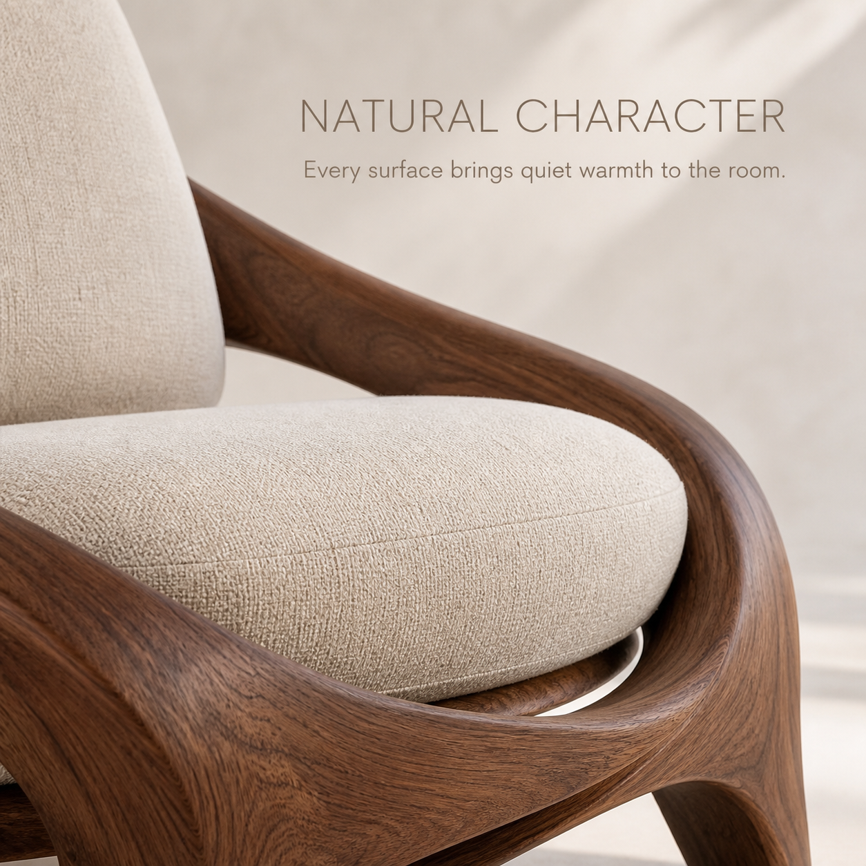 Soren Rounded Natural Wood Lounge Chair - Design 048 - product image 05