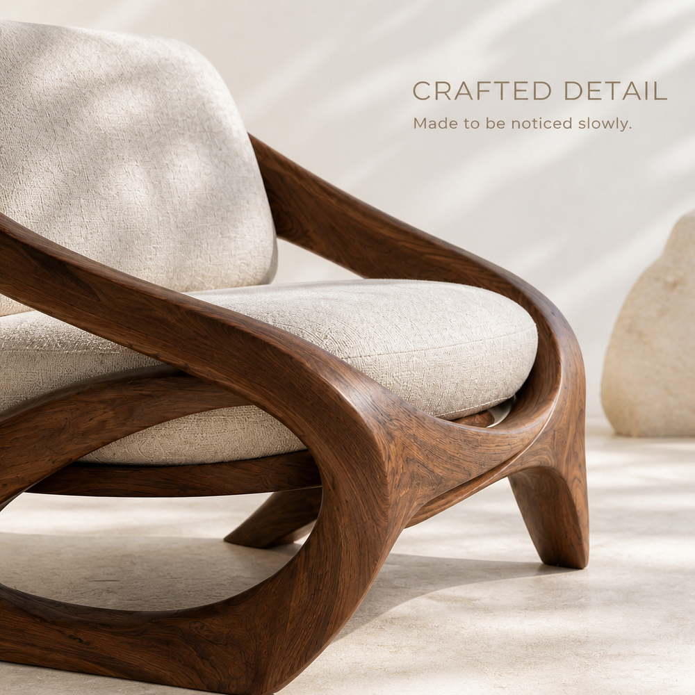 Soren Rounded Natural Wood Lounge Chair - Design 048 - product image 06
