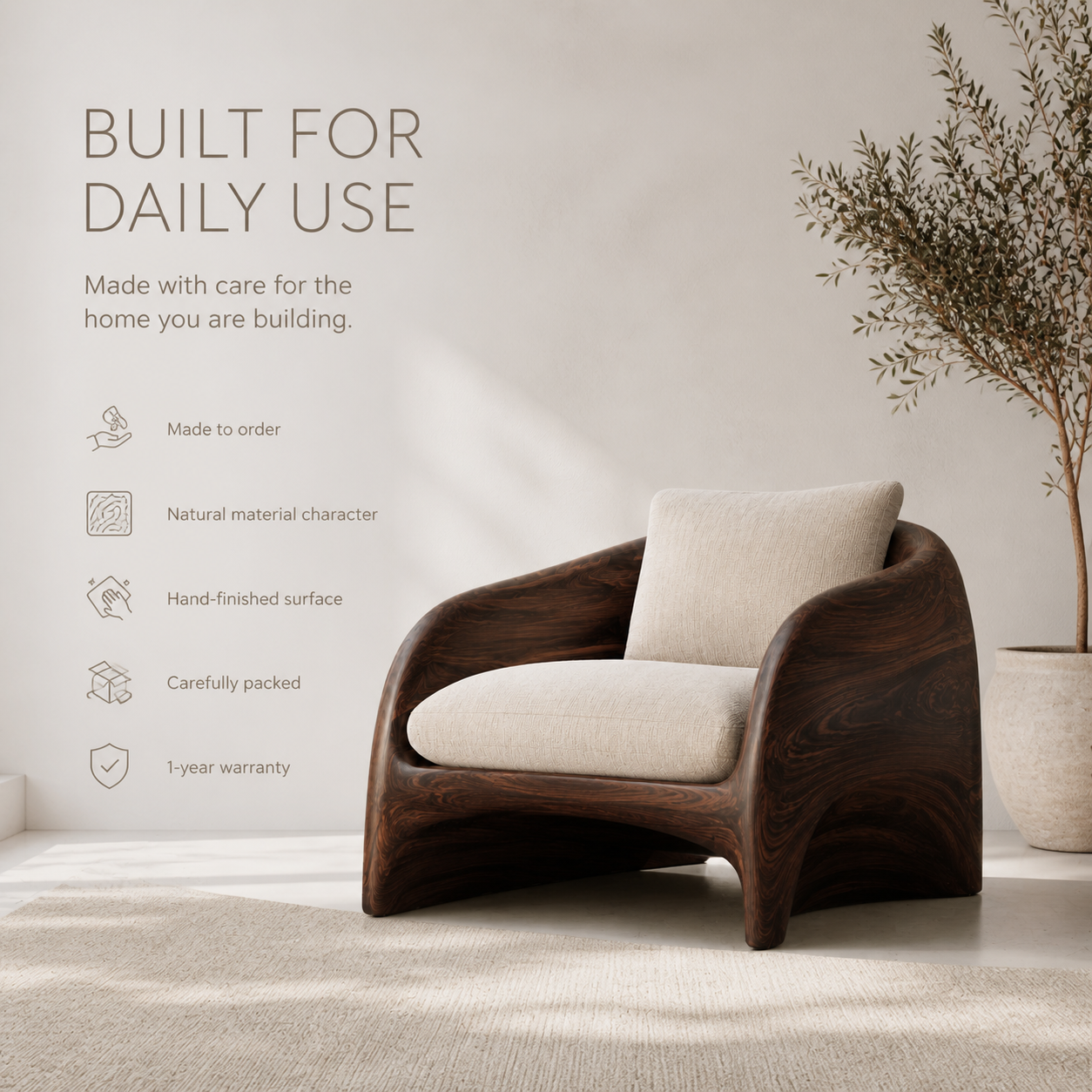 Elara Gallery Natural Wood Accent Chair - Design 049 - product image 09