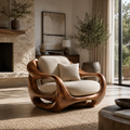 Calder Organic Modern Natural Wood Chair - Design 051 - main view