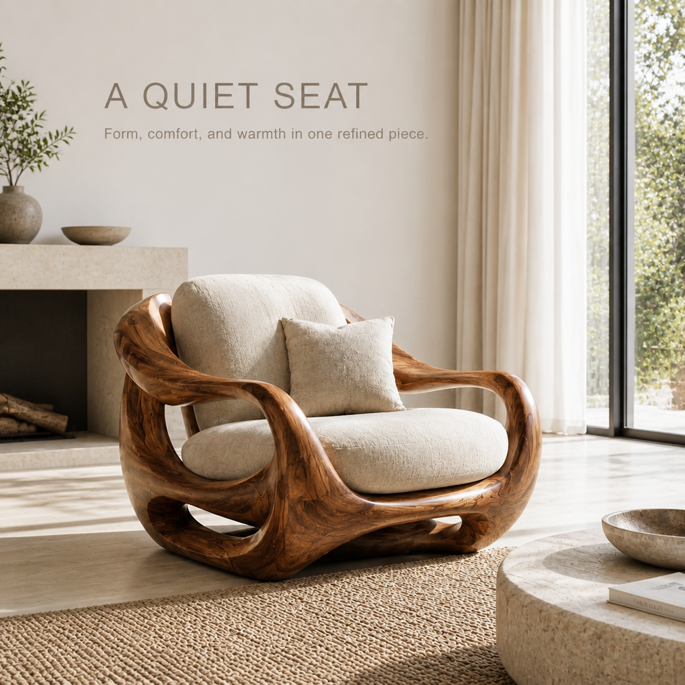 Calder Organic Modern Natural Wood Chair - Design 051 - product image 02