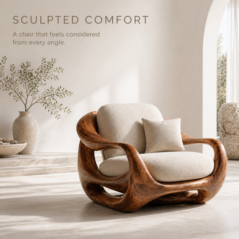 Calder Organic Modern Natural Wood Chair - Design 051 - product image 03