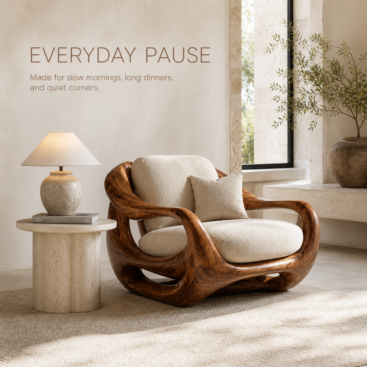Calder Organic Modern Natural Wood Chair - Design 051 - product image 07