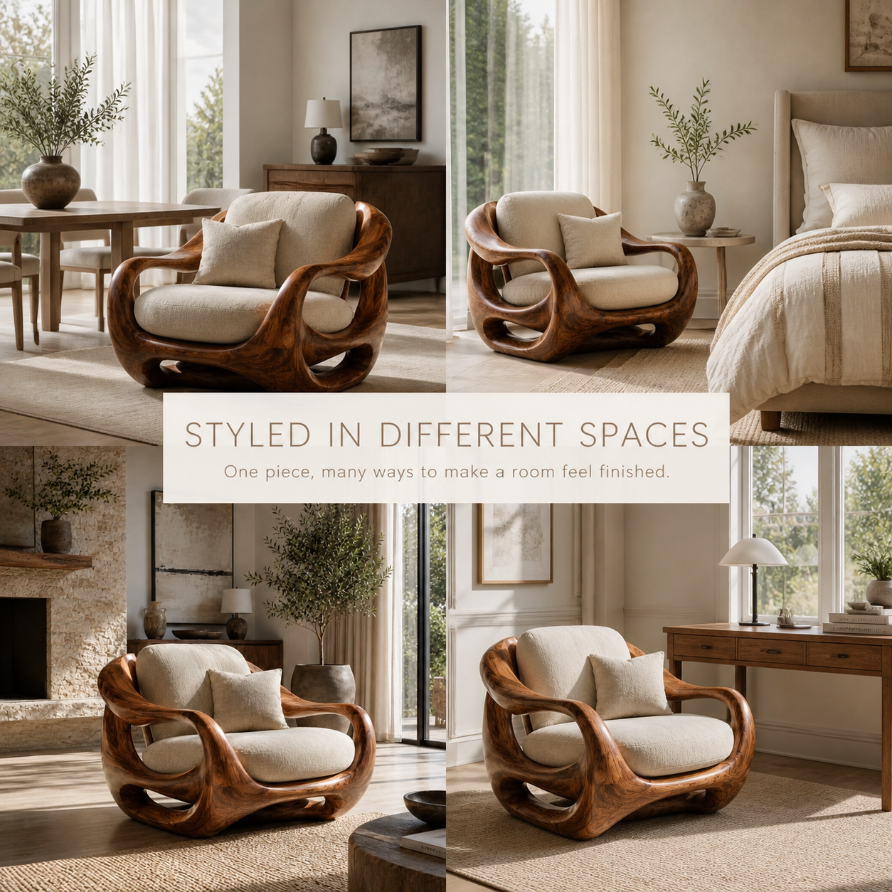 Calder Organic Modern Natural Wood Chair - Design 051 - product image 10