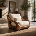 Nolan Arc Natural Wood Lounge Chair - Design 052 - main view