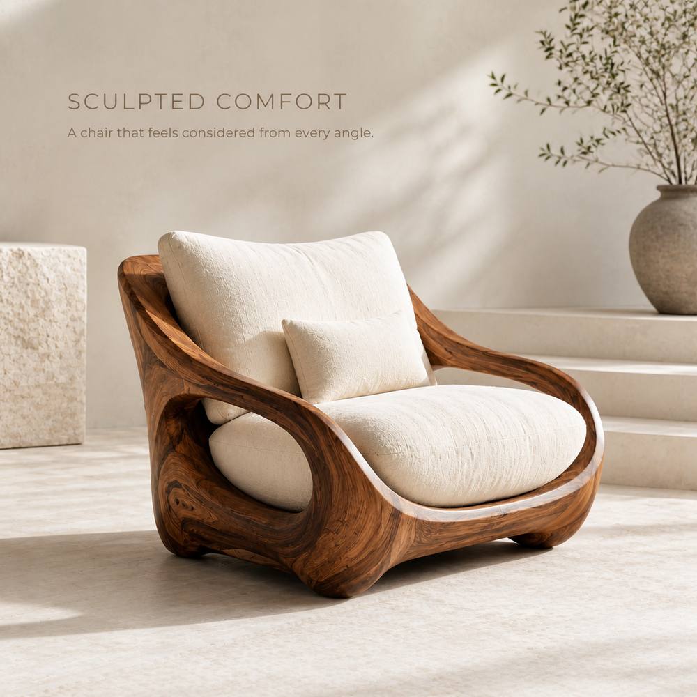 Nolan Arc Natural Wood Lounge Chair - Design 052 - product image 03