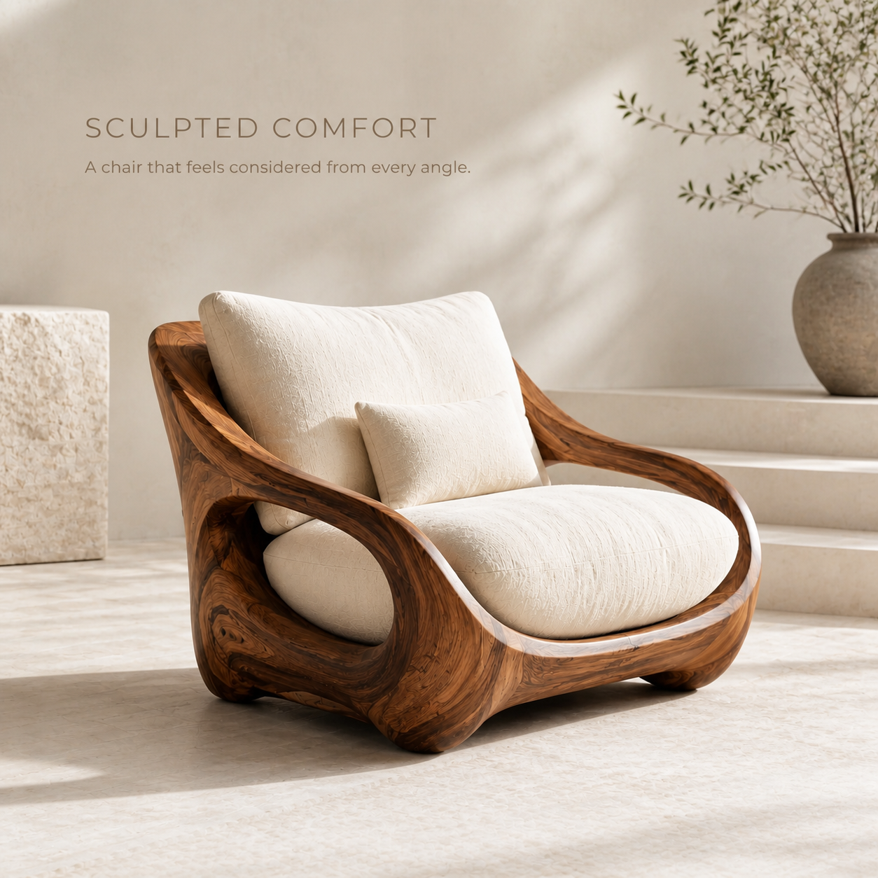 Nolan Arc Natural Wood Lounge Chair - Design 052 - product image 03