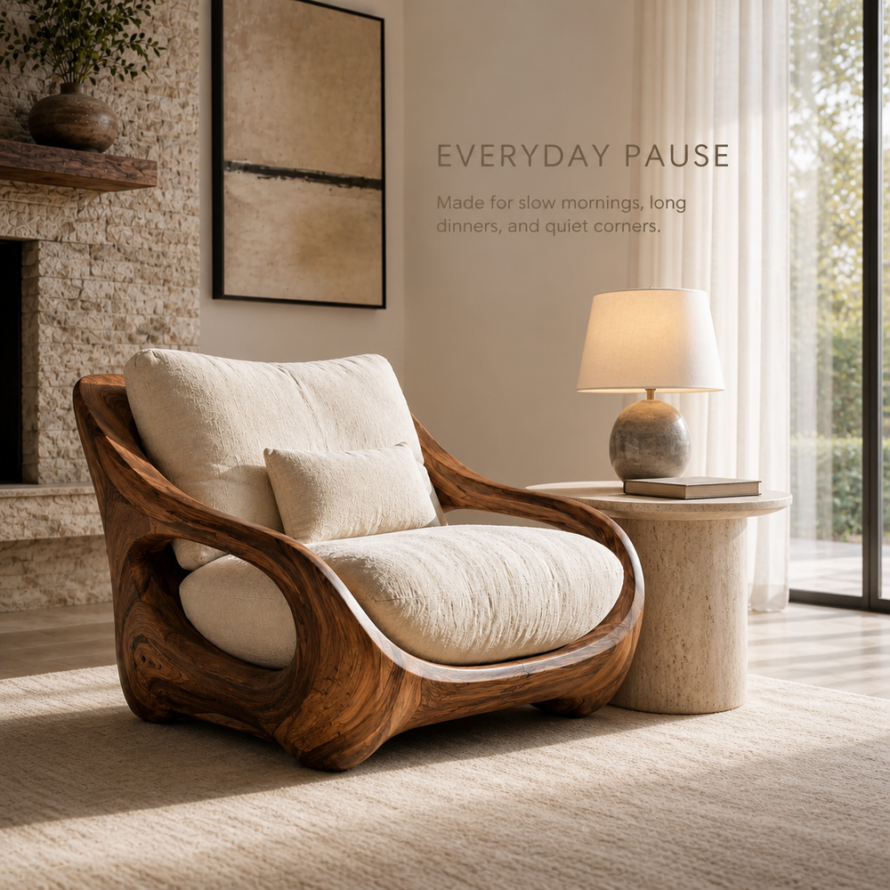 Nolan Arc Natural Wood Lounge Chair - Design 052 - product image 07