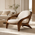 Brielle Sculpted Natural Wood Chair - Design 053 - main view