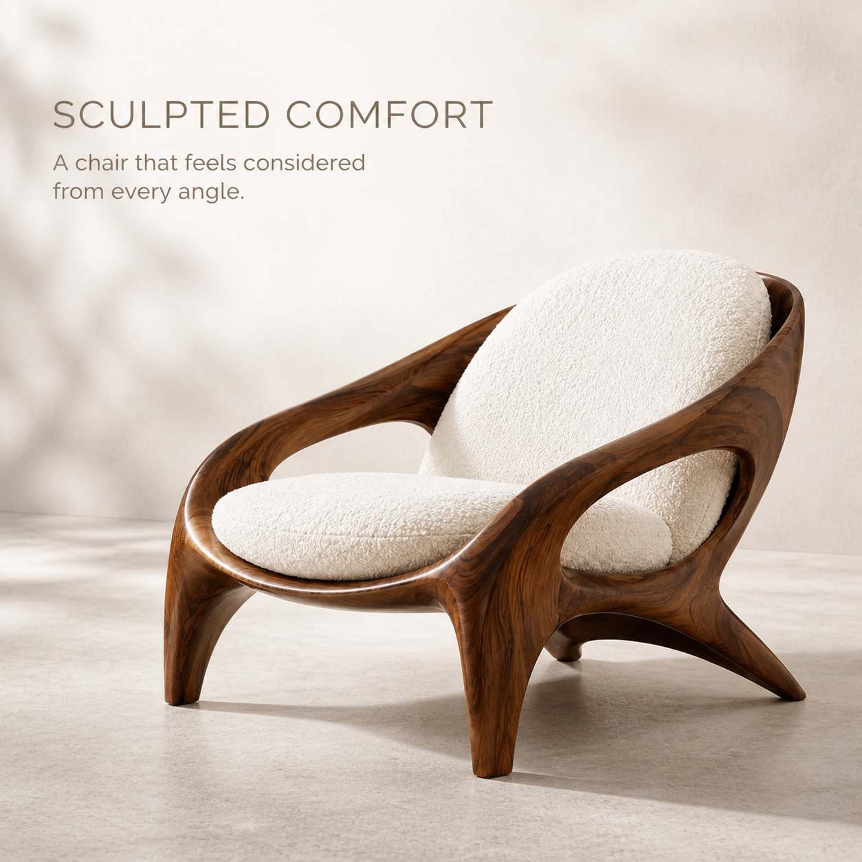 Brielle Sculpted Natural Wood Chair - Design 053 - product image 03
