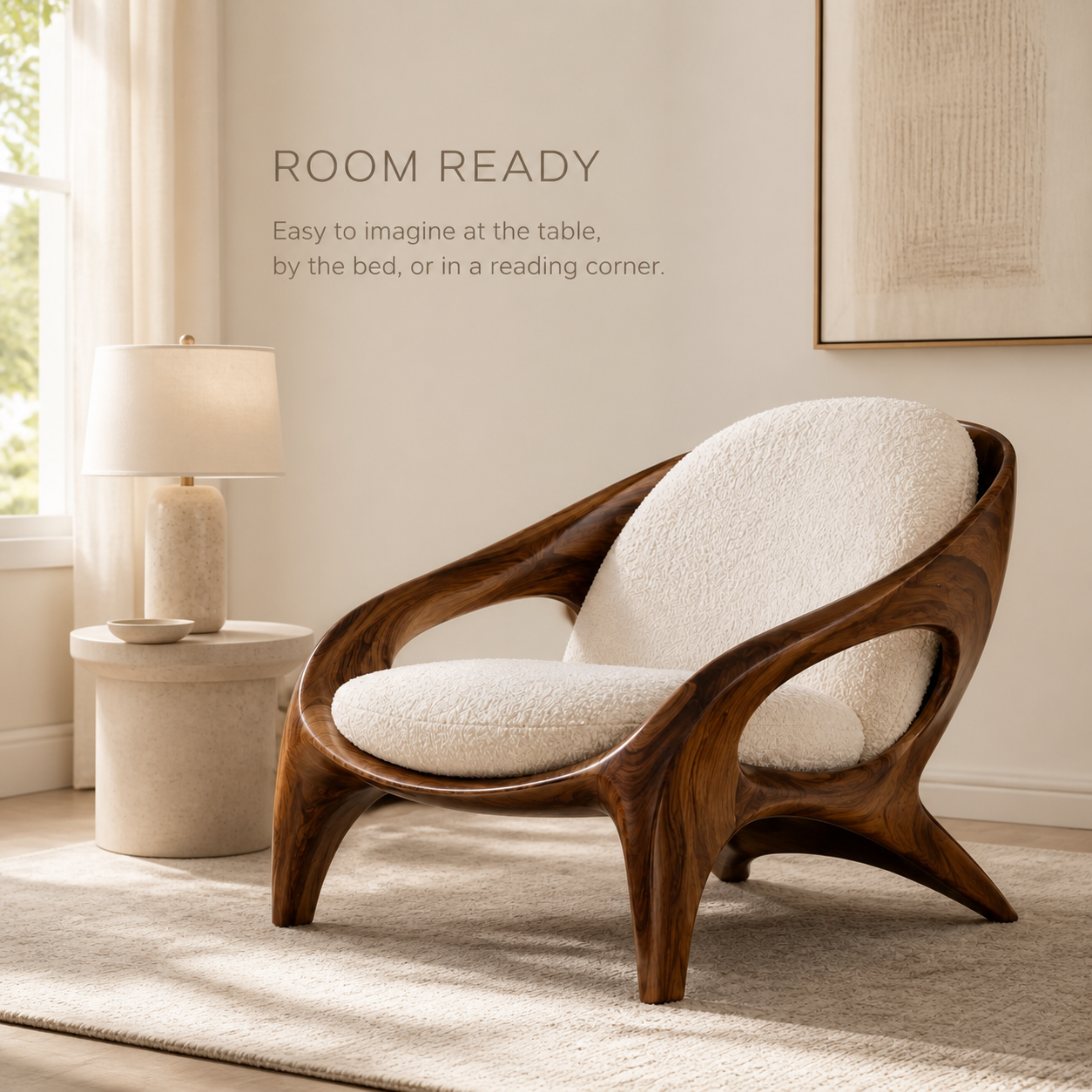 Brielle Sculpted Natural Wood Chair - Design 053 - product image 04
