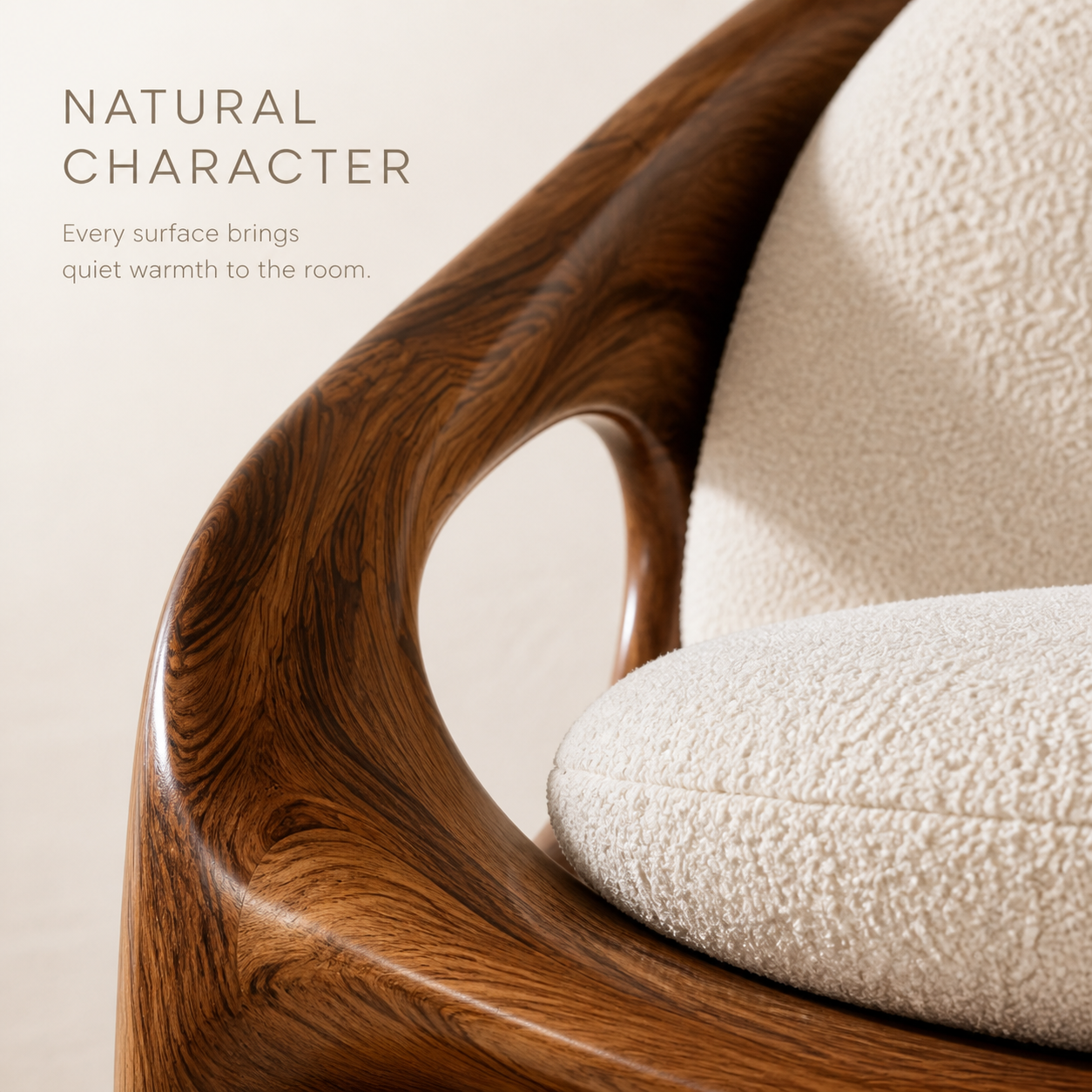 Brielle Sculpted Natural Wood Chair - Design 053 - product image 05