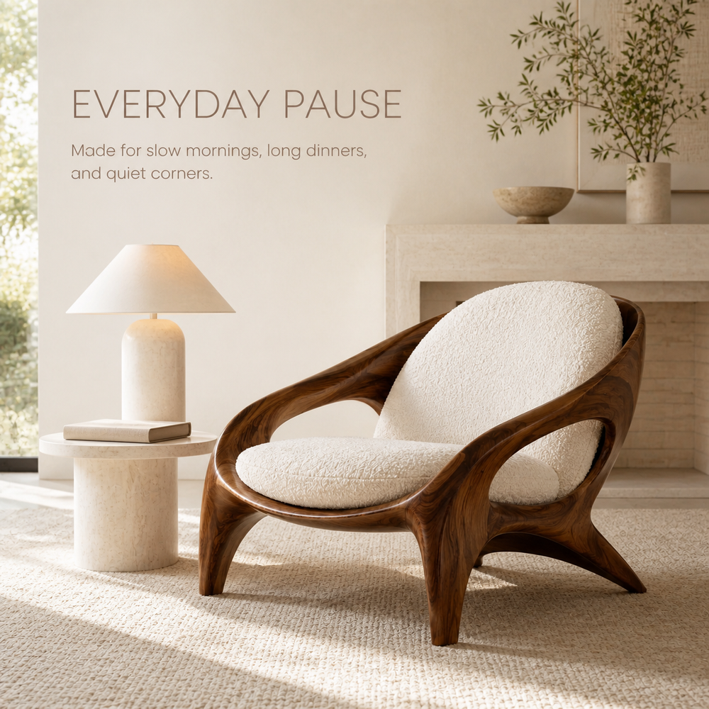 Brielle Sculpted Natural Wood Chair - Design 053 - product image 07