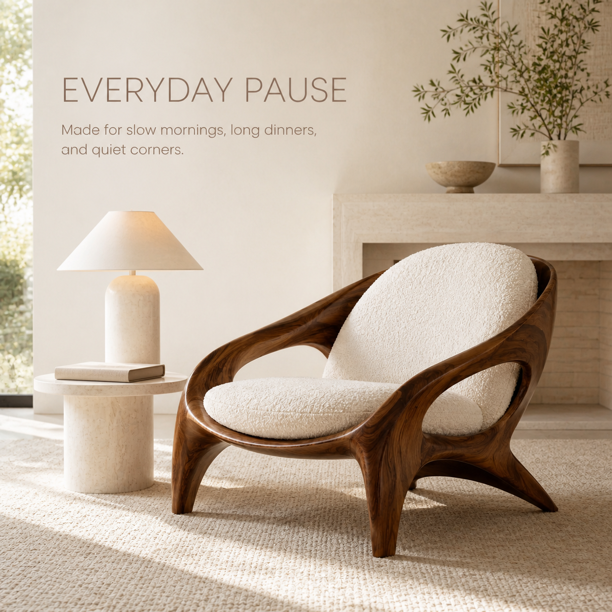 Brielle Sculpted Natural Wood Chair - Design 053 - product image 07