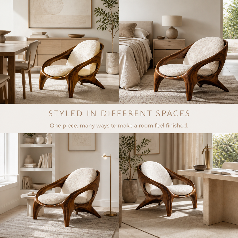 Brielle Sculpted Natural Wood Chair - Design 053 - product image 10