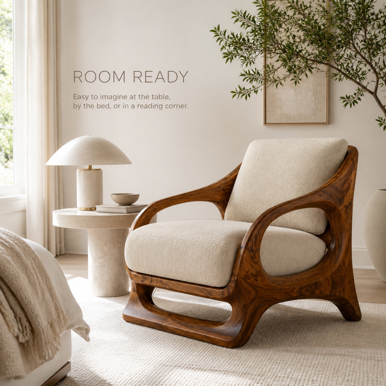 Marin Curved Natural Wood Lounge Chair - Design 054 - product image 04